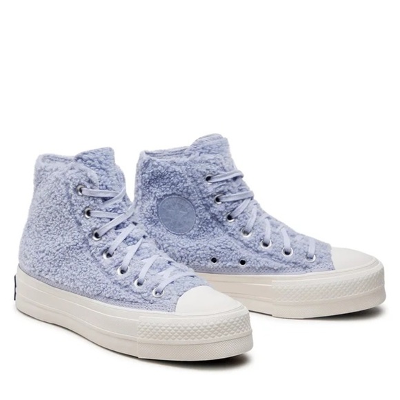 Converse Women’s Chuck Taylor All Star Platform High 'Cozy Sherpa - Ghost' Shoes - Picture 1 of 16
